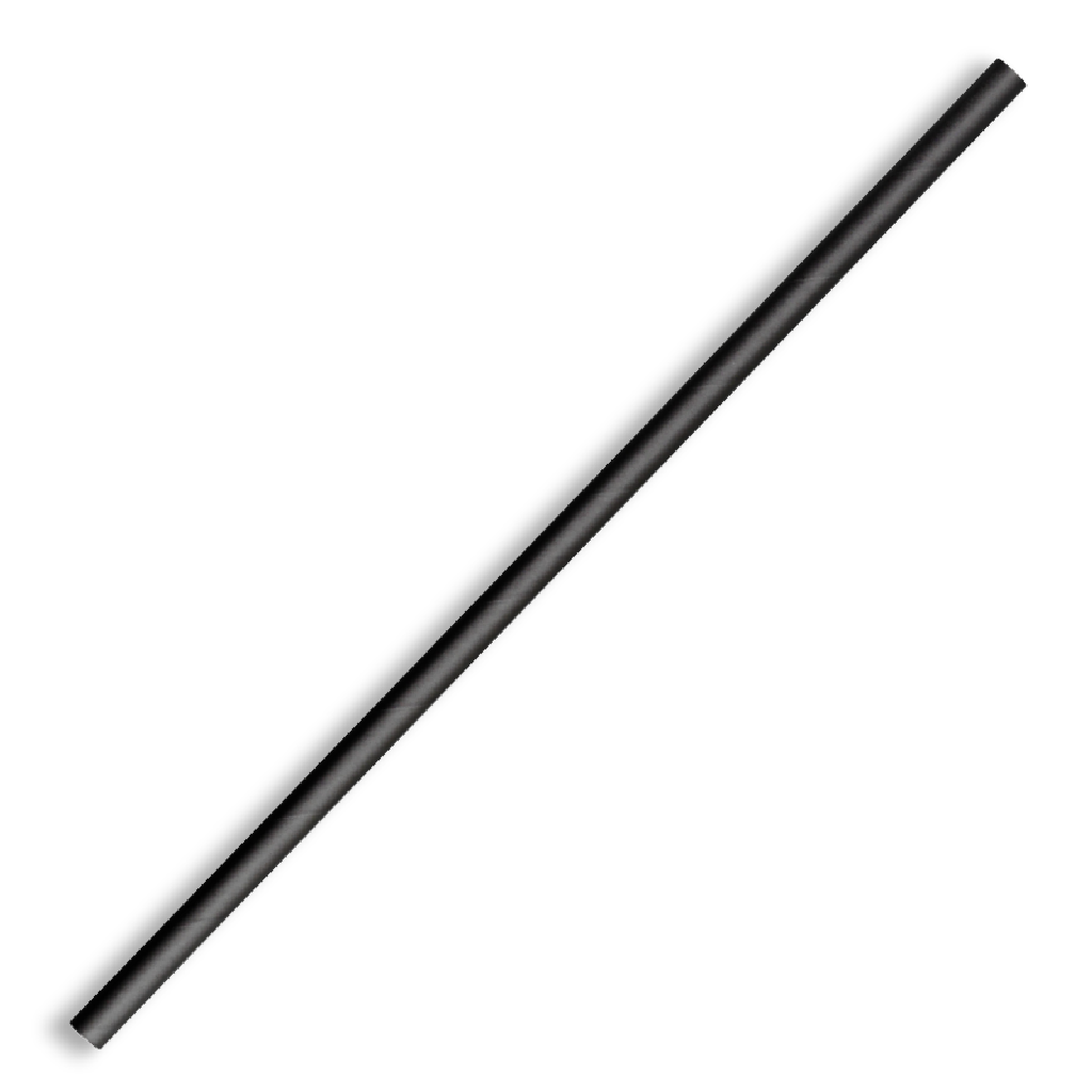 PAPER ***BLACK*** REGULAR  STRAW ALL BLACK (250)