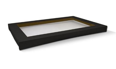 LID BLACK WITH PET WINDOW MEDIUM ***PLUS*** TO SUIT MEDIUM ***PLUS*** CATERING TRAY (100)
