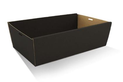 BLACK CATERING TRAY-MEDIUM 360X255X80 (100)