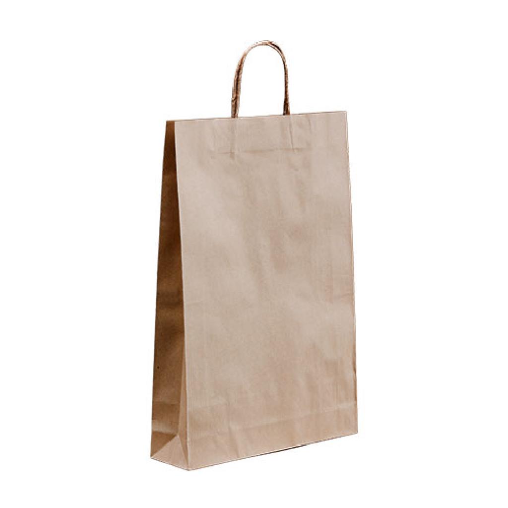 MEDIUM BROWN BAG 460X380X120MM (150) #22 ROME RECYCLED [C061S0009]***HAS TWISTED HANDLES***