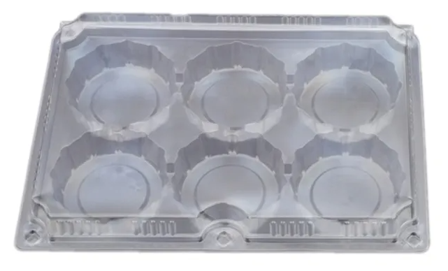 DONUT CONTAINER CLEAR HINGED HOLDS 6 DONUTS (200)  ***CARTON ONLY***