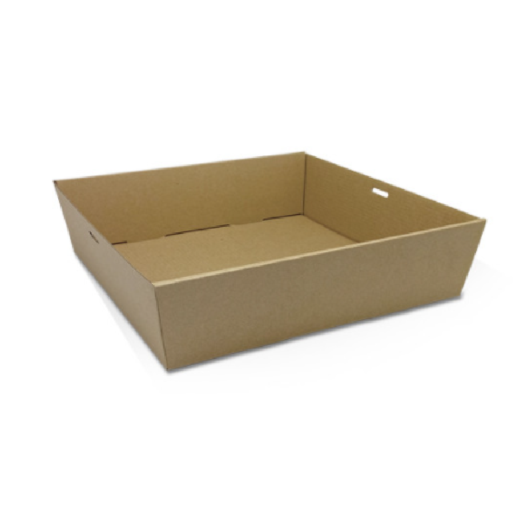 BROWN ***SQUARE*** LARGE CATERING TRAY 280X280X80 (100)