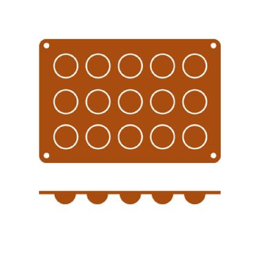 FRENTI SILICONE MOULD - SHEET OF 15 - 40MM X 20MM (20ML CAPACITY) [54605]