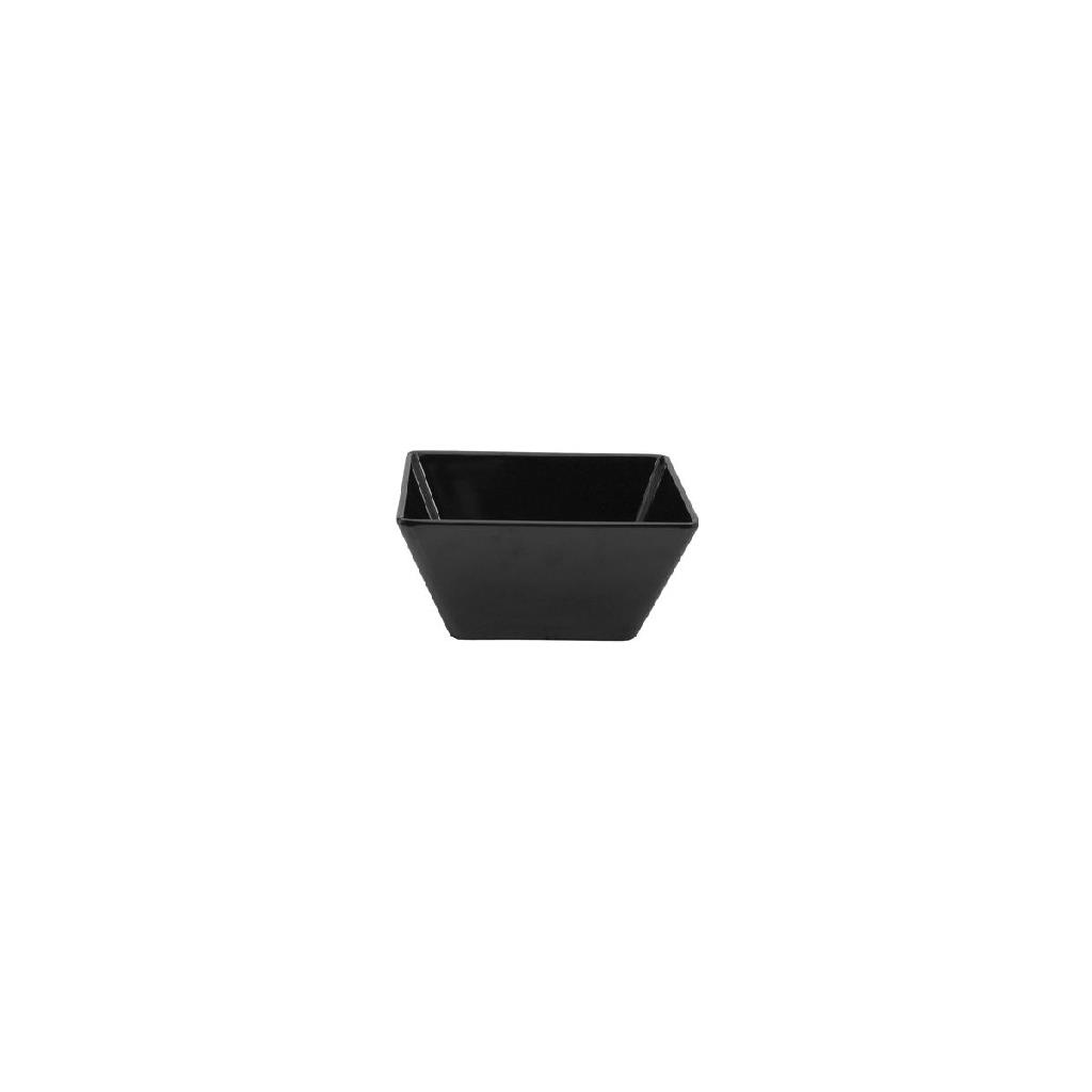 BLACK MELAMINE SQUARE BOWL 180X180X85MM [91222-BK]