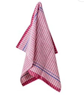 TEA TOWEL 100% COTTON RED CHECK 450X700MM (12)