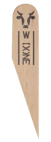 ONE TREE STEAK MARKER WOOD PADDLE - WELL DONE (20X200)