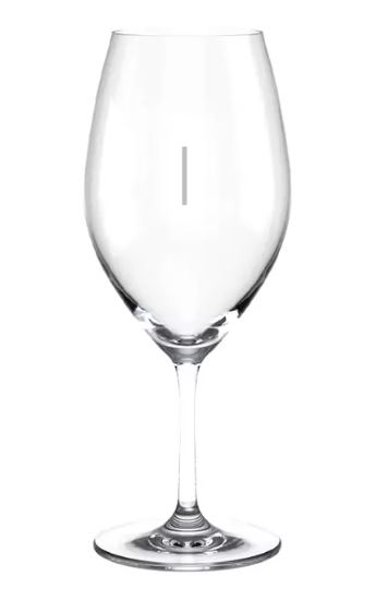 RYNER GLASS MELODY BORDEAUX 475ML W/VERTICAL POUR LINE @ 150/250ML (24)