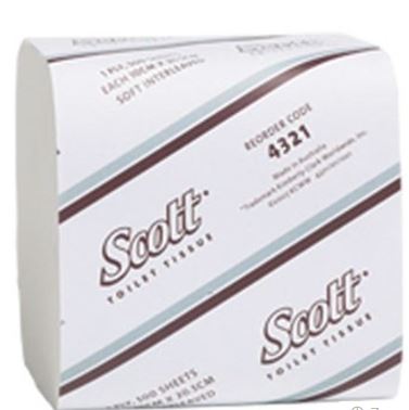 1PLY INTERLEAVE TOILET TISSUE "SCOTT" 500 SHEET (36) [4321]